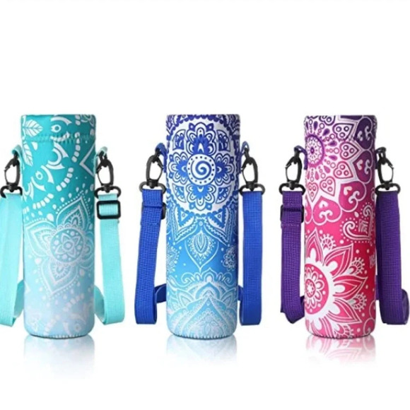 New!! Set of 3 Mandala insulated water bottle pouches - Picture 1 of 6